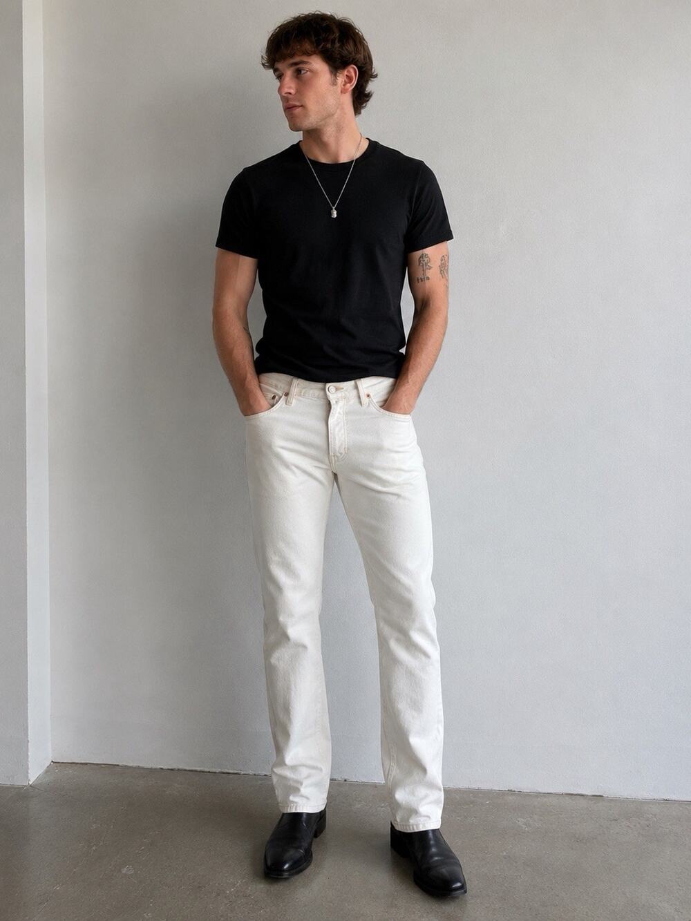 Civilianaire Made In USA White Slim Straight Jeans Men’s 32 Y2K Minimali